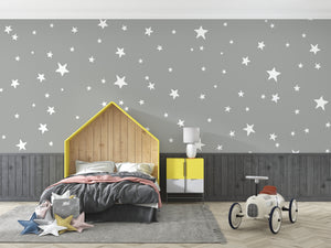 Papel tapiz fondo gris con estrellas